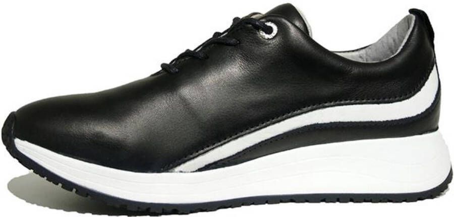 Wolky Veterschoenen Runner zwart wit leer