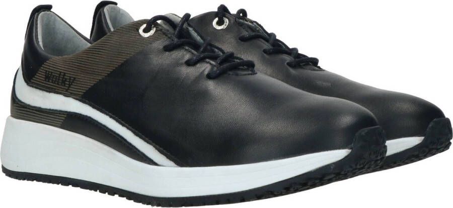 Wolky Veterschoenen Runner zwart wit leer