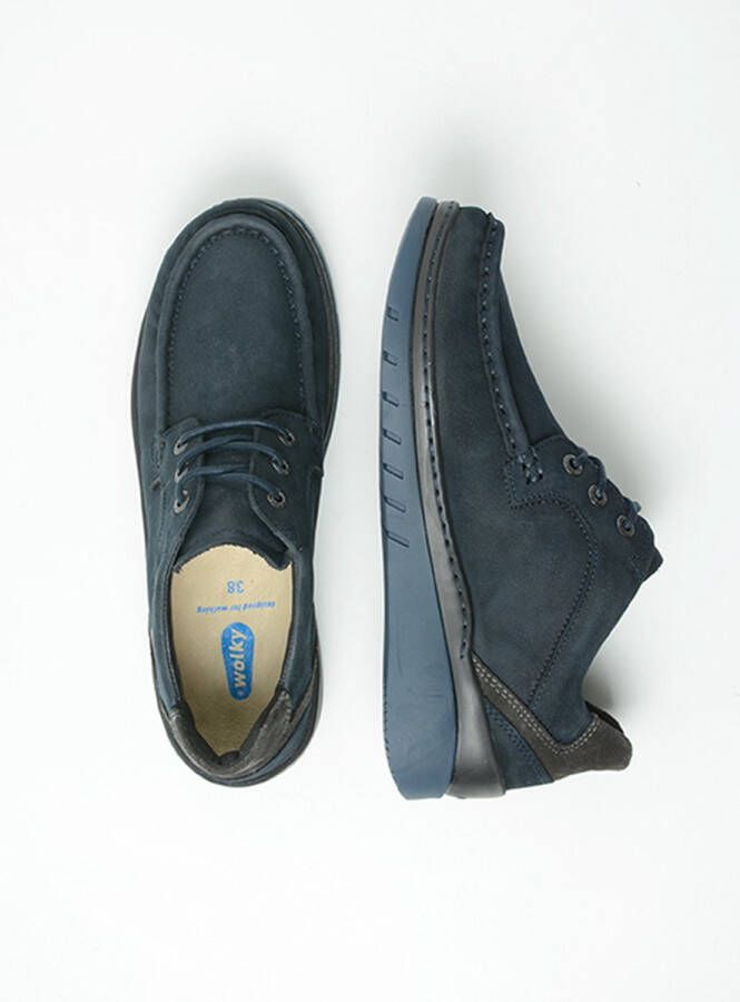 Wolky Veterschoenen Time blauw nubuck - Foto 3