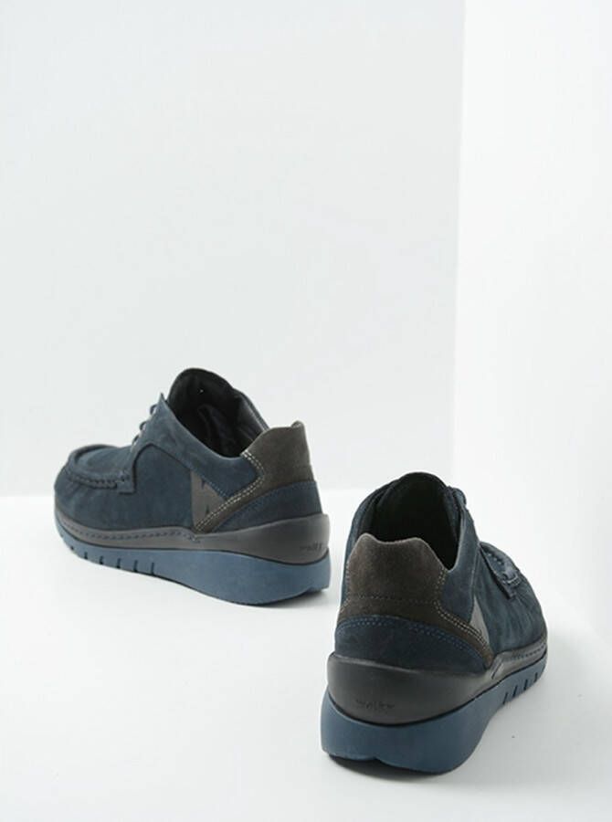 Wolky Veterschoenen Time blauw nubuck - Foto 5