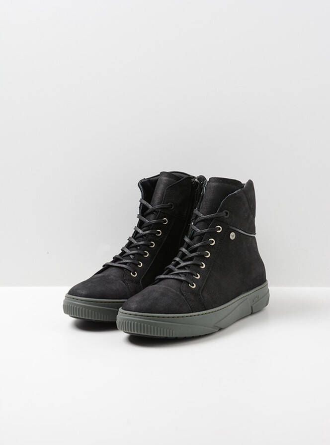 Wolky Veterschoenen Wheel zwart saliegroen nubuck