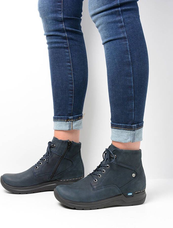 Wolky Veterschoenen Whynot blauw nubuck