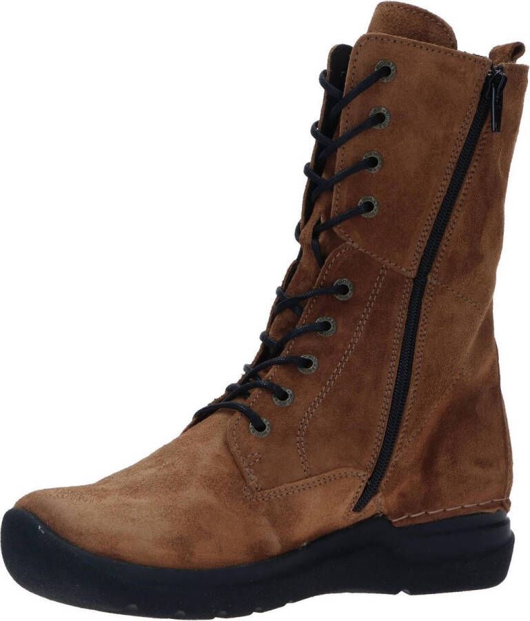 Wolky Veterschoenen Zigzag cognac suede