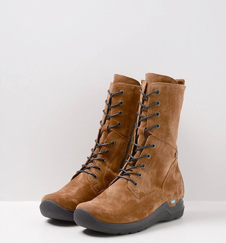 Wolky Veterschoenen Zigzag cognac suede