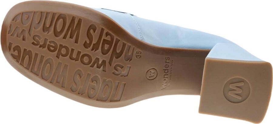 Wonders Klassieke leren pump met vierkante blokhak Blue Dames - Foto 2