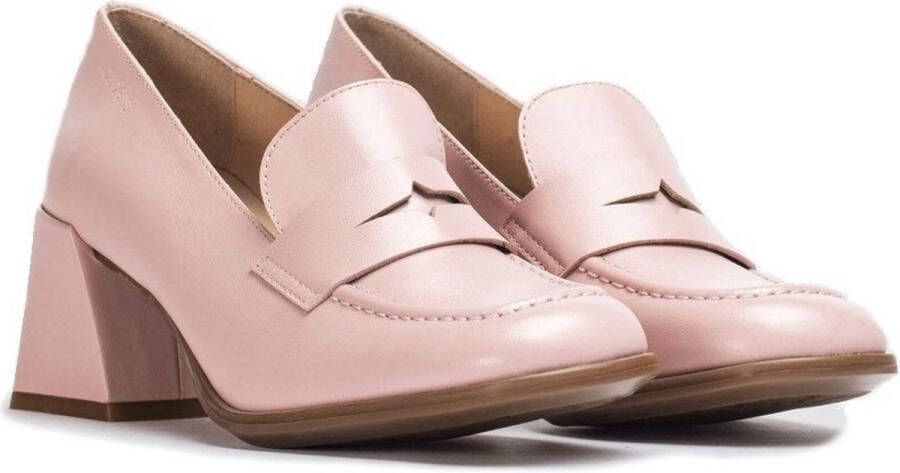 Wonders Klassieke leren pump met vierkante blokhak Pink Dames - Foto 5