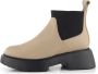 Wonders Zwarte en beige enkellaars met elastische sluiting Beige Dames - Thumbnail 13