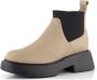 Wonders Zwarte en beige enkellaars met elastische sluiting Beige Dames - Thumbnail 14