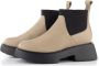 Wonders Zwarte en beige enkellaars met elastische sluiting Beige Dames - Thumbnail 19