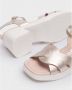 Wonders Premium Leren Hoge Hak Sandalen Beige Dames - Thumbnail 5