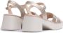 Wonders Premium Leren Hoge Hak Sandalen Beige Dames - Thumbnail 6