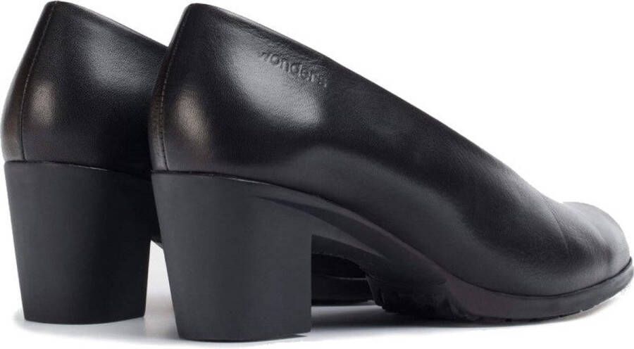 Wonders Zwarte leren hoge hak schoen Black Dames - Foto 2