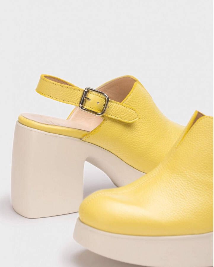 Wonders Leren sandaal met verstelbare gesp Yellow Dames - Foto 2