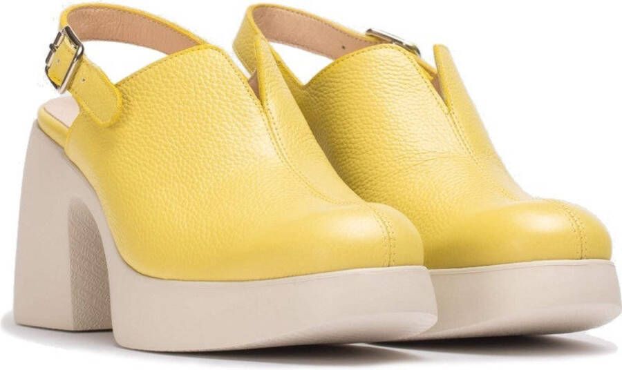 Wonders Leren sandaal met verstelbare gesp Yellow Dames - Foto 3