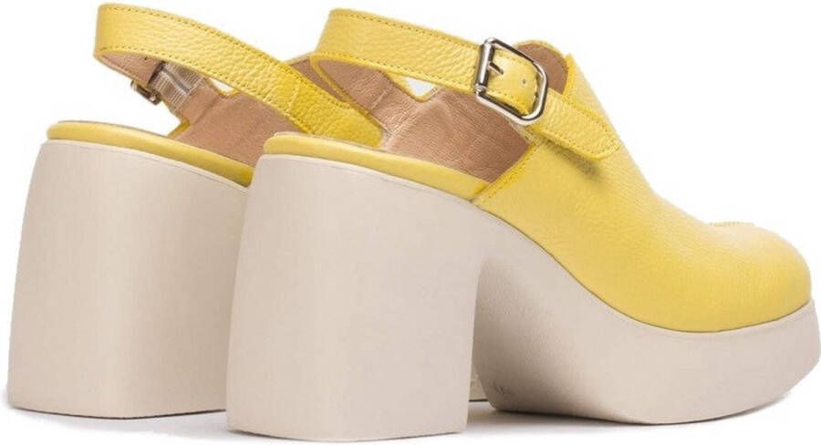 Wonders Leren sandaal met verstelbare gesp Yellow Dames - Foto 4
