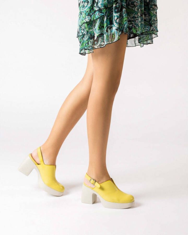 Wonders Leren sandaal met verstelbare gesp Yellow Dames - Foto 5