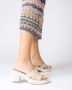 Wonders Leren sandaal met pastelprint Beige Dames - Thumbnail 5
