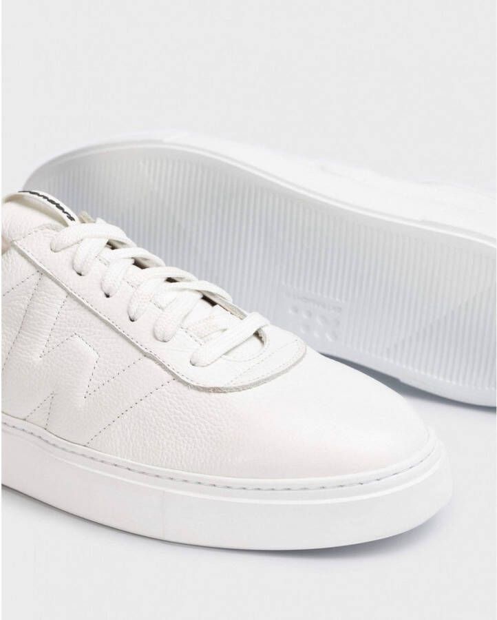 Wonders Oliver Herensneaker Wit Leer Ingedrukt Logo Maxi Zool White Heren - Foto 3