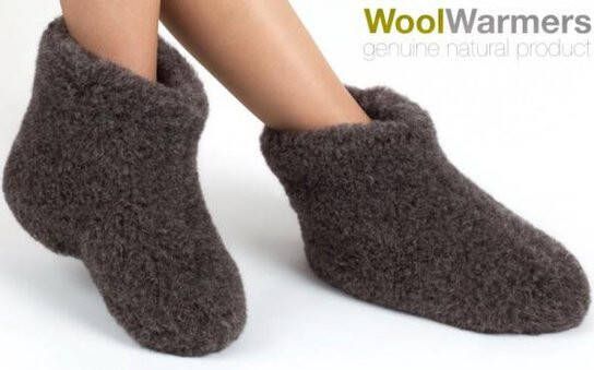 woolwarmers Dolly Wollen Sloffen cremé wit Unisex