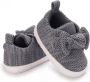 WUNO Baby Schoenen Pasgeboren Babyschoenen met strik Eerste Baby Schoentjes 6-12 maanden Zachte Zool Antislip Baby slofjes 12cm Zwart - Thumbnail 5