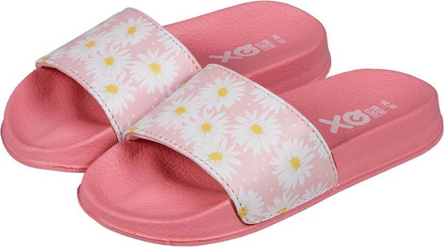 XQ Footwear Slippers Bloemen Roze