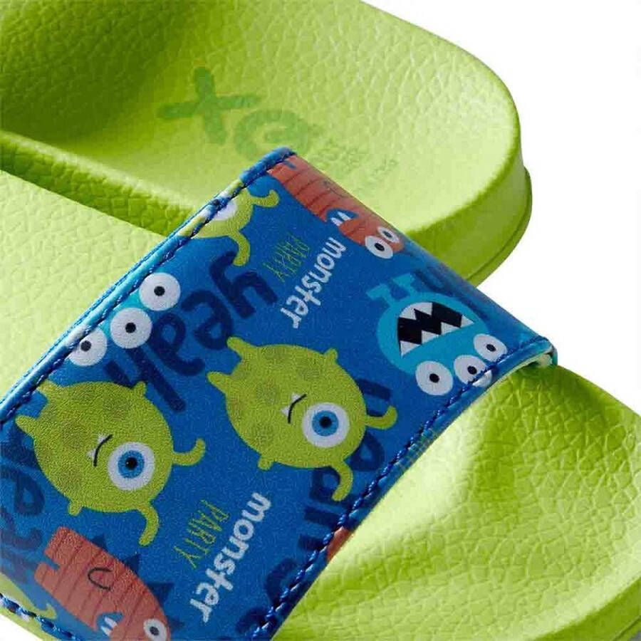 XQ Footwear Slippers Monsters Groen Blauw