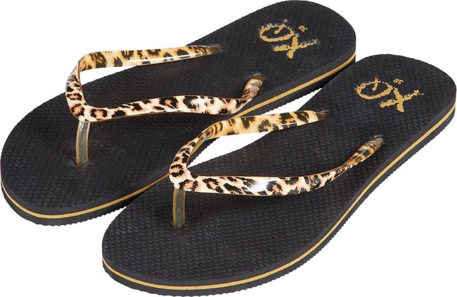 XQ Teenslippers Dames Zwart Panter - Foto 4