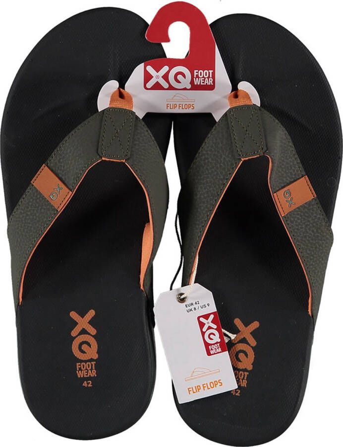 XQ Teenslippers Heren Comfortable Cushion Sole Zwart Groen