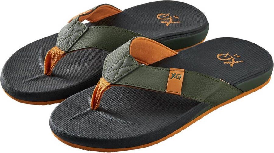 XQ Teenslippers Heren Comfortable Cushion Sole Zwart Groen