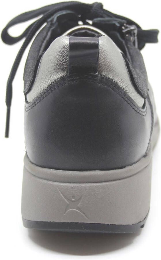 Xsensible Arona black silver 30217.3 050-HX damesschoenen Zwarte sneakers dames Veterschoenen dames uitneembaar voetbed