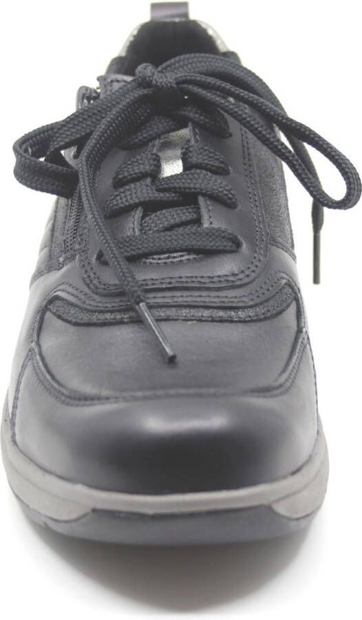 Xsensible Arona black silver 30217.3 050-HX damesschoenen Zwarte sneakers dames Veterschoenen dames uitneembaar voetbed