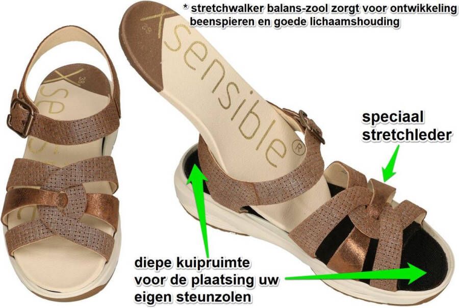 Xsensible -Dames brons sandalen