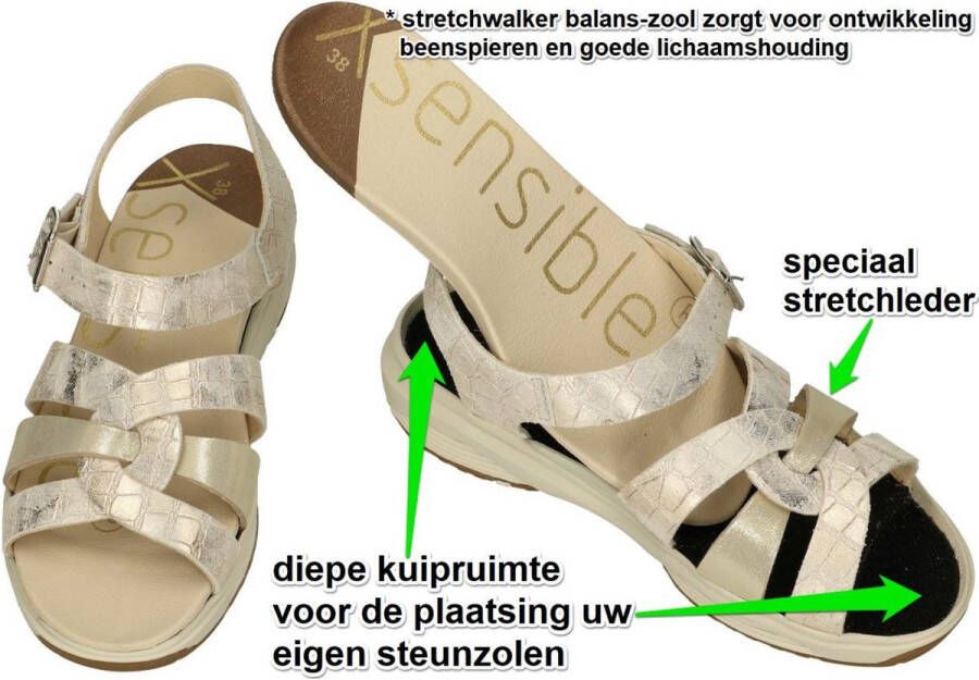 Xsensible -Dames goud sandalen