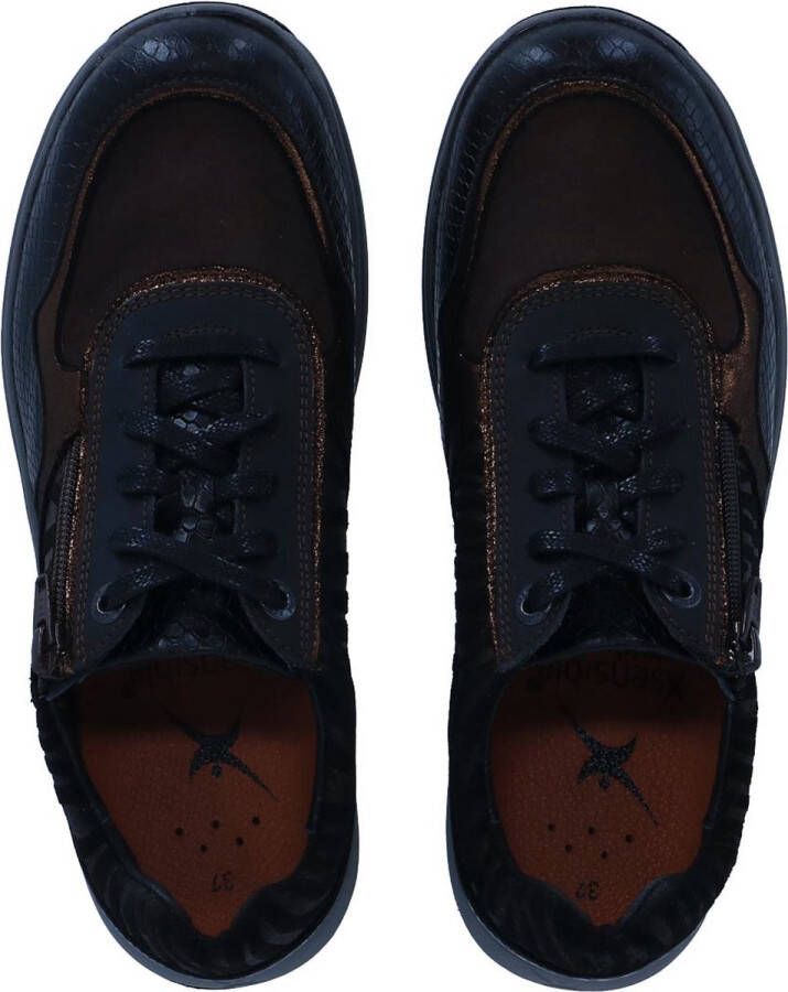 Xsensible Dames Veterschoenen Lima Black Combi Zwart