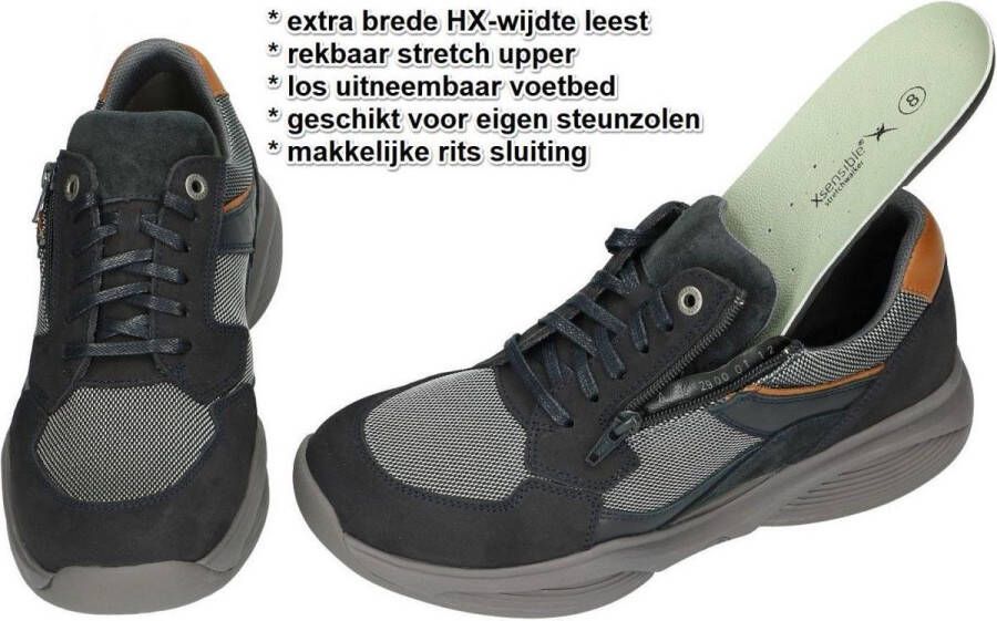 Xsensible Vrouwen Leren Lage sneakers Herenschoenen 30088.1 Blauw combi