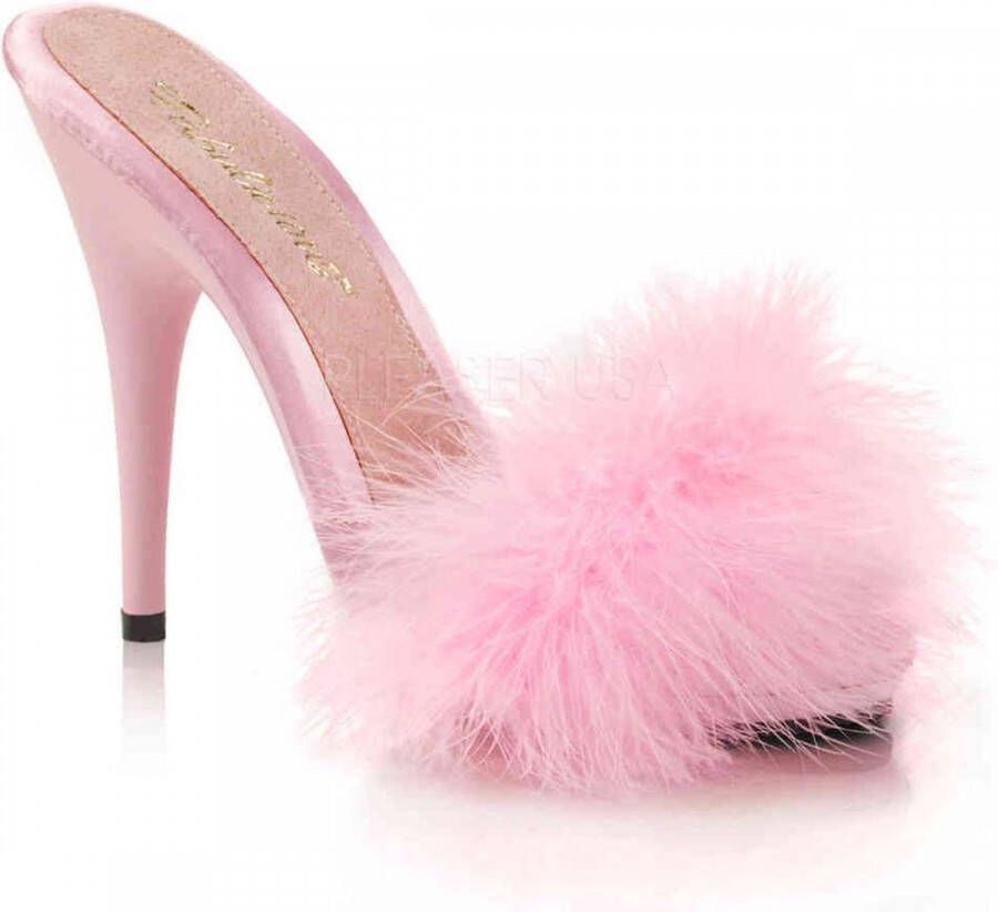 Fabelicious = | POISE 501F | 5 Heel 3 8 PF Marabou Slide Sandal