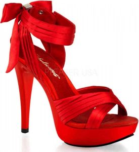 Fabelicious = | COCKTAIL 568 | 5 Heel 1 PF Criss Cross Pleated Straps Close Back Sandal