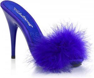 Fabelicious = | POISE 501F | 5 Heel 3 8 PF Marabou Slide Sandal Blue