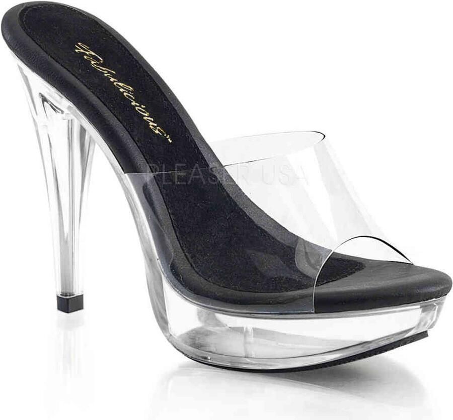 Fabelicious Fabulicious Muiltjes met hak 45 Shoes COCKTAIL 501 Zwart Transparant