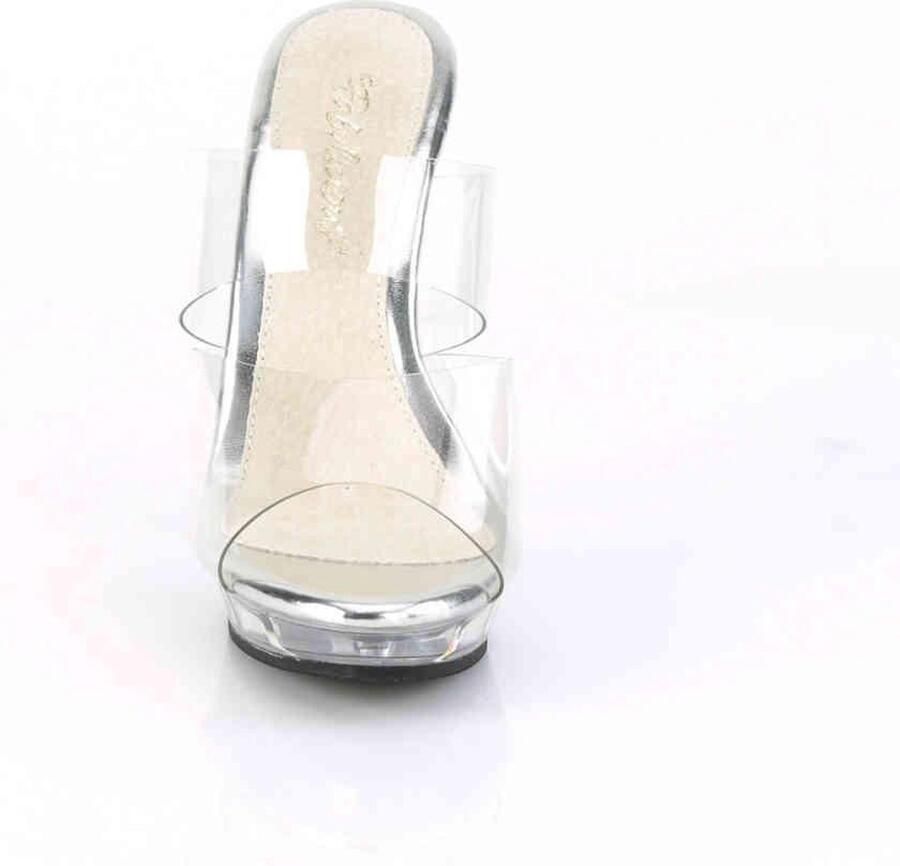 Fabelicious Fabulicious Muiltjes met hak 40 Shoes LIP 102 Transparant Zilverkleurig