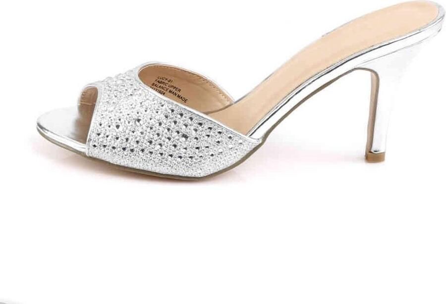 Fabelicious Fabulicious Muiltjes met hak 40 Shoes LUCY 01 Zilverkleurig - Foto 5