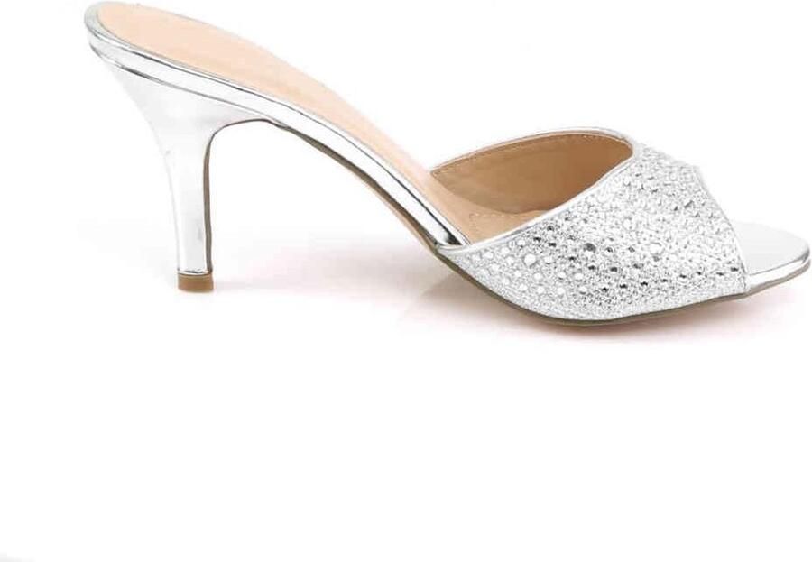 Fabelicious Fabulicious Muiltjes met hak 40 Shoes LUCY 01 Zilverkleurig - Foto 4