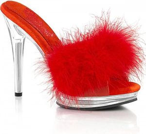 Fabelicious Fabulicious Muiltjes met hak 35 Shoes GLORY 501F 8 US 5 Rood Transparant
