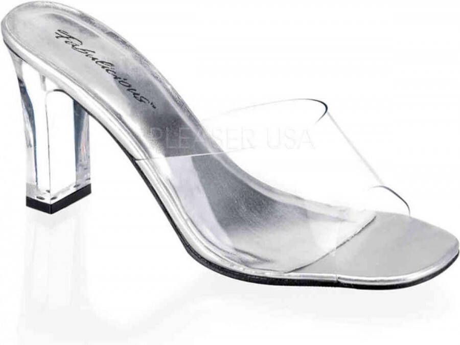 Fabelicious Fabulicious Muiltjes met hak 35 Shoes ROMANCE 301 Zilverkleurig Transparant