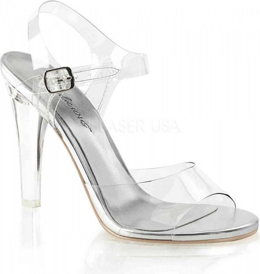 Fabelicious Fabulicious Sandaal met enkelband 38 Shoes CLEARLY 408 Zwart Zilverkleurig
