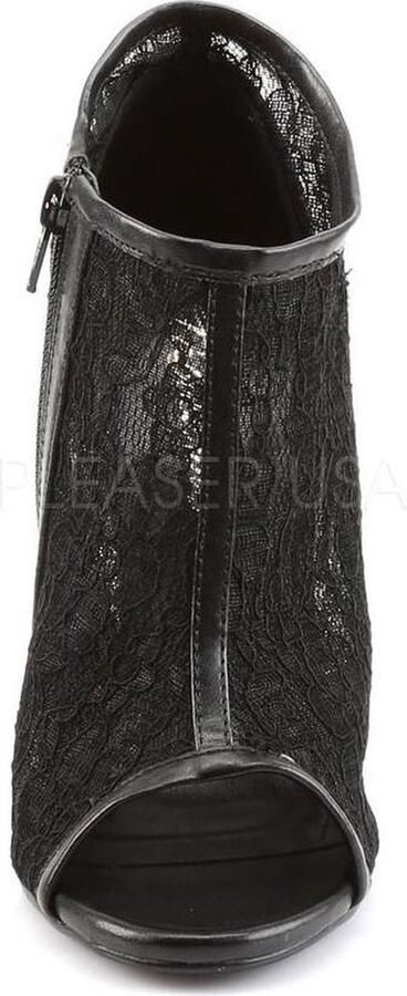 Fabelicious Amuse 56 peeptoe stiletto hak met kanten bovenlaag en rits zwart 5 = ) Fabulicious - Foto 5