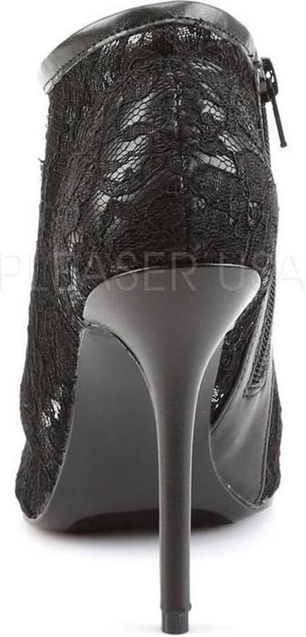 Fabelicious Amuse 56 peeptoe stiletto hak met kanten bovenlaag en rits zwart 5 = ) Fabulicious - Foto 4