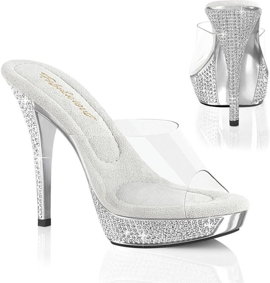 Fabulicious ATHENA501 Muiltjes met hak 37 Shoes Wit Zilverkleurig