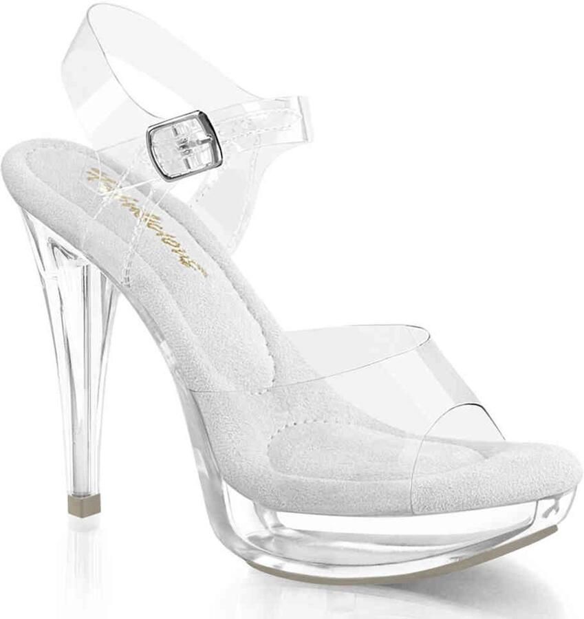 Fabulicious COCKTAIL508 Sandaal met enkelband 39 Shoes Wit Transparant