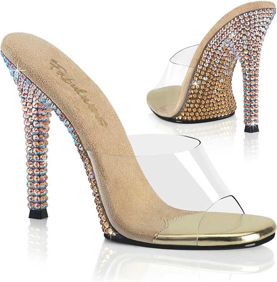 Fabulicious GALA01DMM Muiltjes met hak 40 Shoes Transparant Goudkleurig